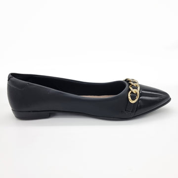 Beira Rio 4136-1106 Pointy Toe Flat in Black